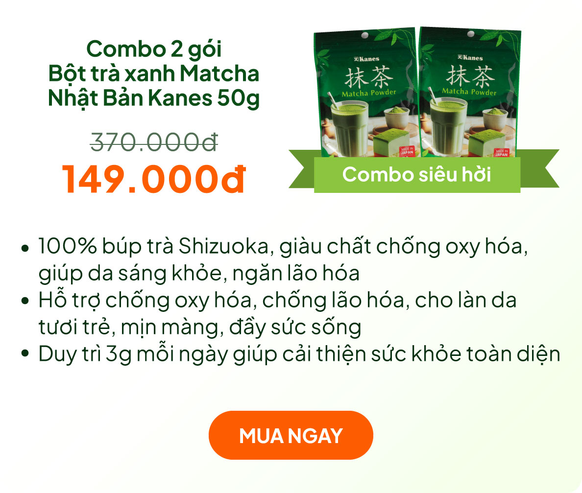 Combo 2 gói Bột trà xanh Matcha Nhật Bản Kanes 50g